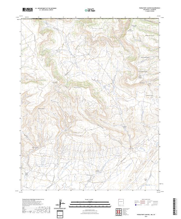 US Topo 7.5-minute map for Purgatory Canyon NMCO
