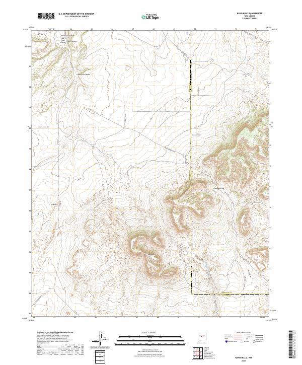 US Topo 7.5-minute map for Rayo Hills NM