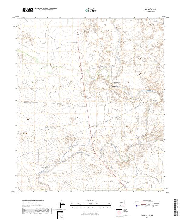 US Topo 7.5-minute map for Red Bluff NMTX