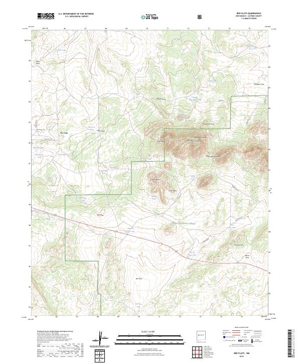 US Topo 7.5-minute map for Red Flats NM