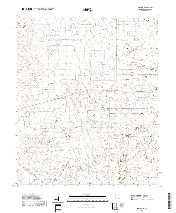 US Topo 7.5-minute map for Red Lake SE NM