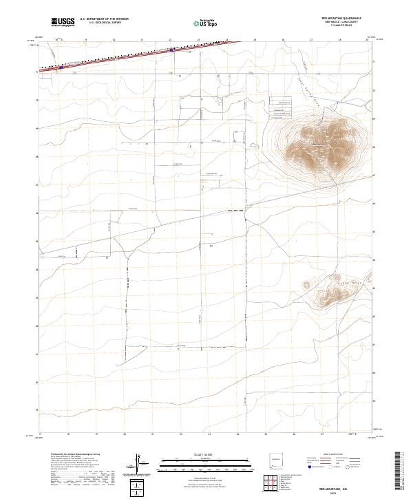 US Topo 7.5-minute map for Red Mountain NM