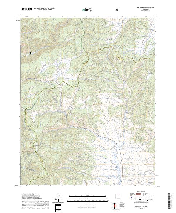 US Topo 7.5-minute map for Red River Pass NM