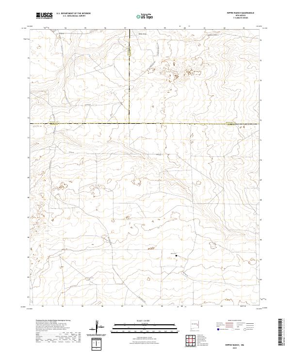 US Topo 7.5-minute map for Rippee Ranch NM