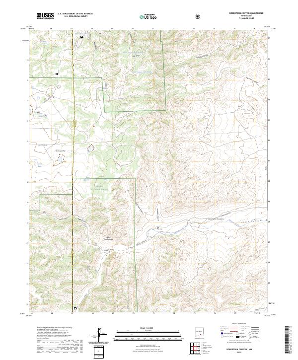 US Topo 7.5-minute map for Robertson Canyon NM