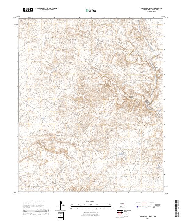 US Topo 7.5-minute map for Rock House Canyon NM