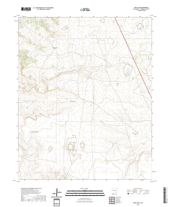 US Topo 7.5-minute map for Rock Lake NM
