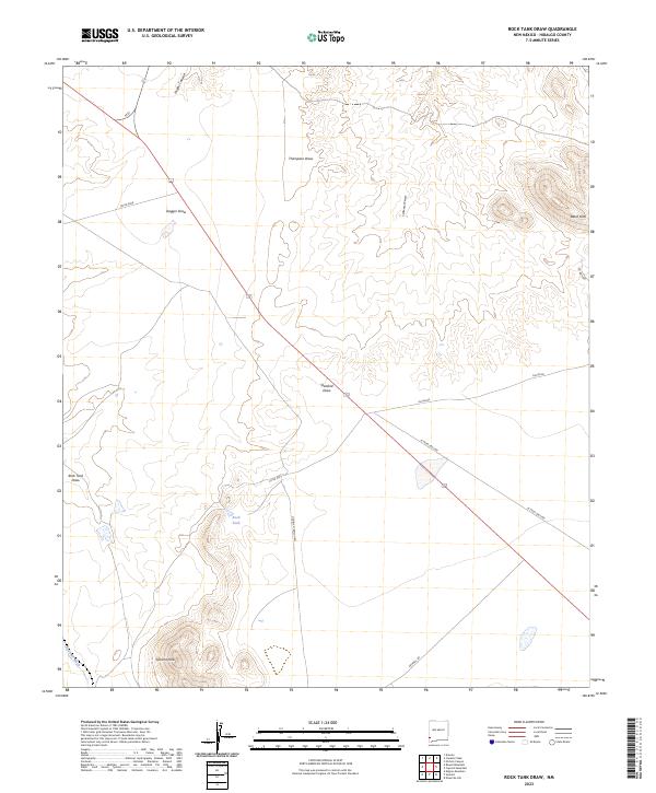 US Topo 7.5-minute map for Rock Tank Draw NM