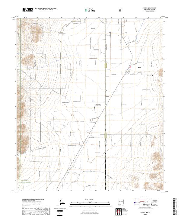 US Topo 7.5-minute map for Rodeo NMAZ