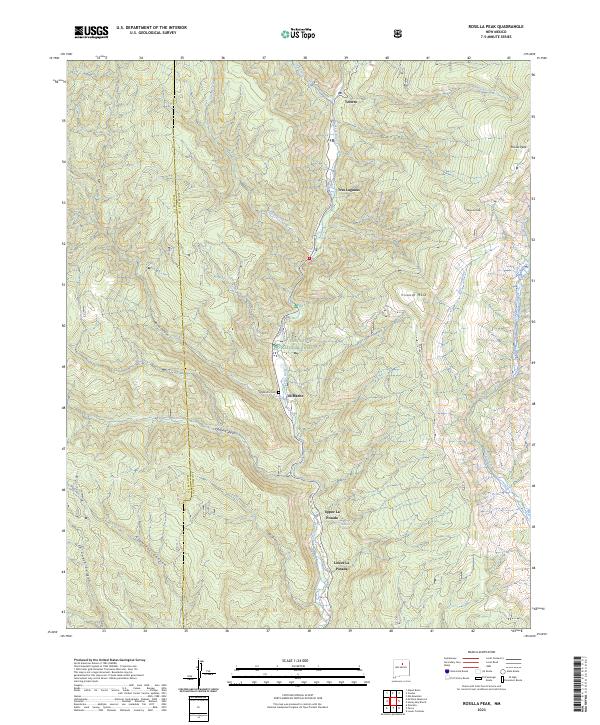 US Topo 7.5-minute map for Rosilla Peak NM