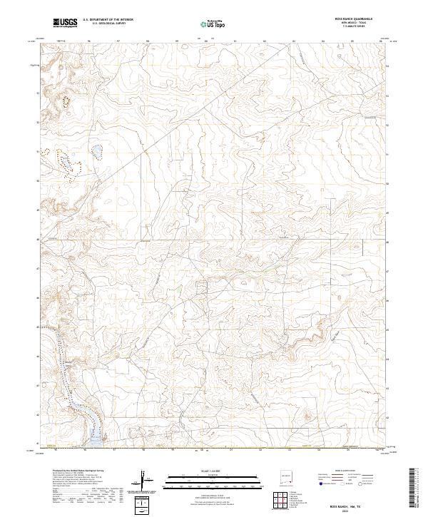 US Topo 7.5-minute map for Ross Ranch NMTX