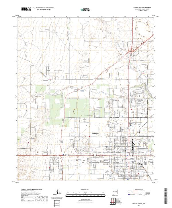 US Topo 7.5-minute map for Roswell North NM