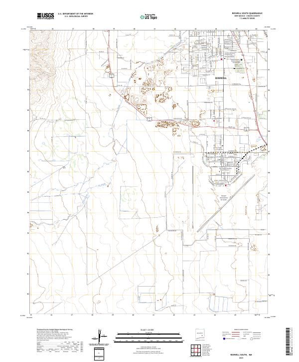 US Topo 7.5-minute map for Roswell South NM