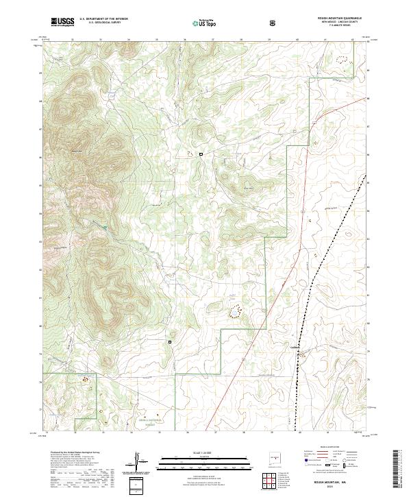 US Topo 7.5-minute map for Rough Mountain NM
