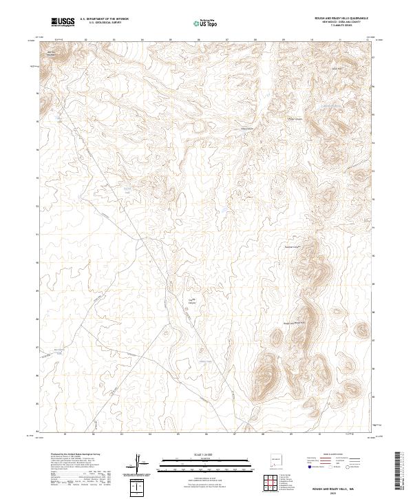 US Topo 7.5-minute map for Rough and Ready Hills NM