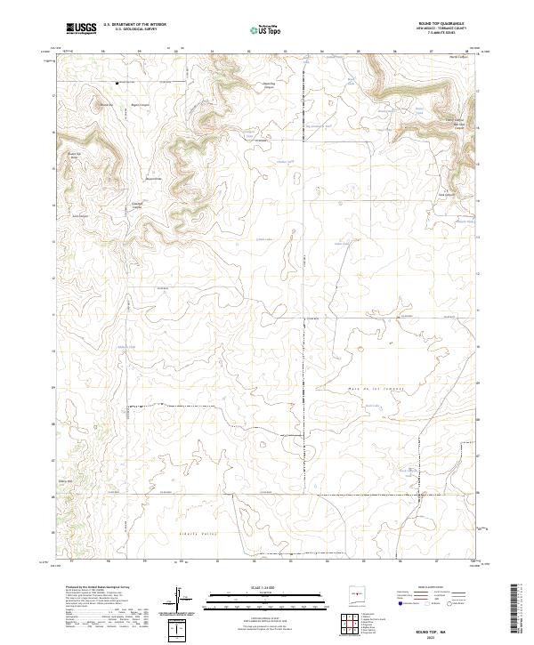 US Topo 7.5-minute map for Round Top NM – American Map Store