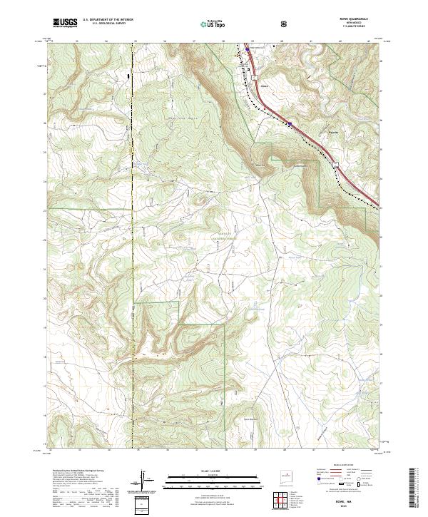 US Topo 7.5-minute map for Rowe NM