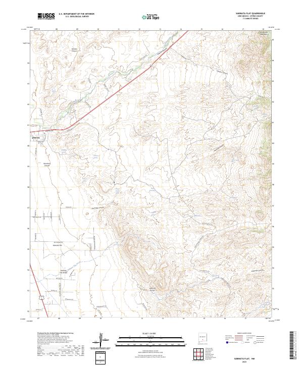 US Topo 7.5-minute map for Sabinata Flat NM