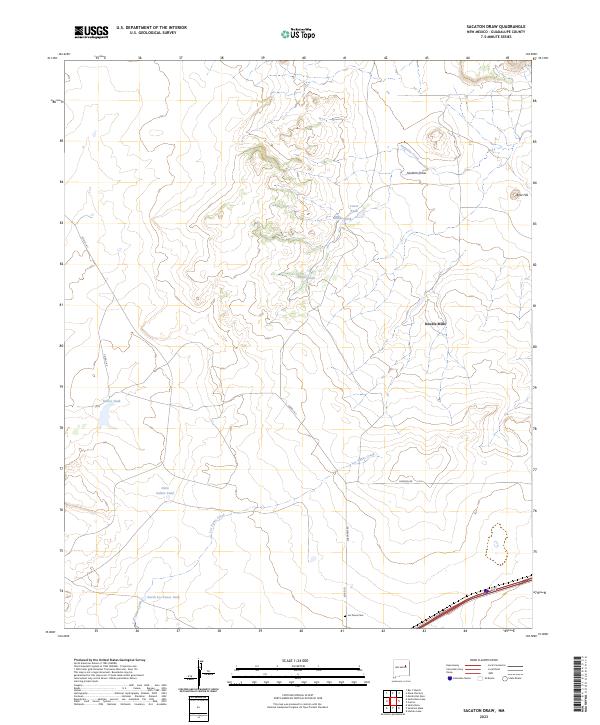 US Topo 7.5-minute map for Sacaton Draw NM