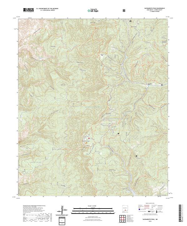 US Topo 7.5-minute map for Sacramento Peak NM