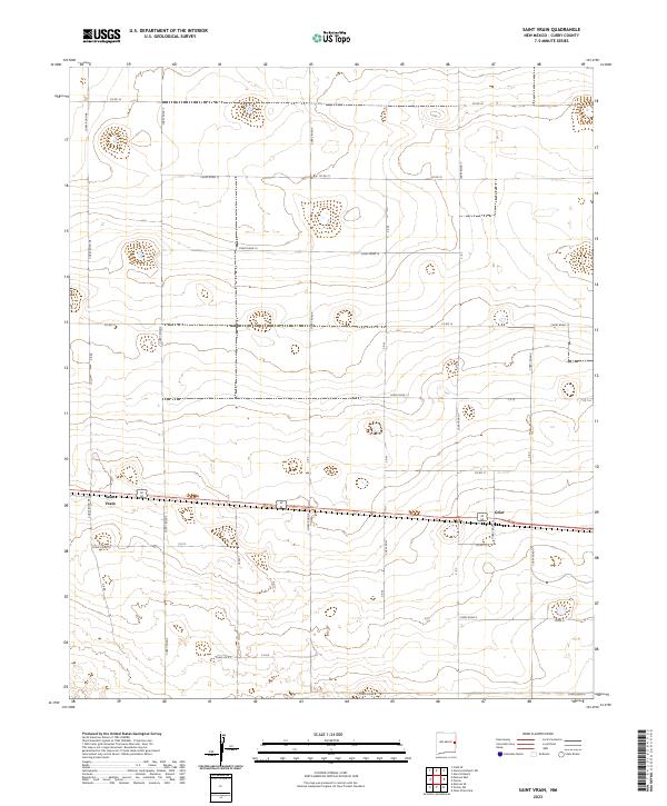 US Topo 7.5-minute map for Saint Vrain NM
