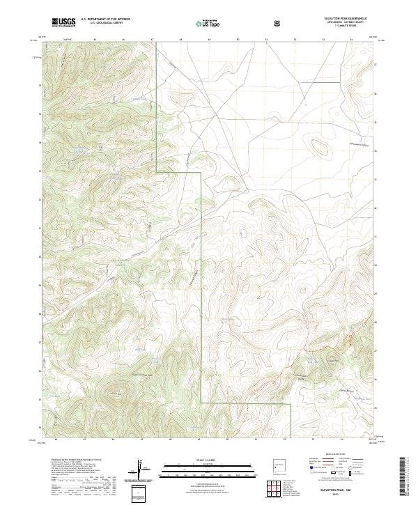 US Topo 7.5-minute map for Salvation Peak NM