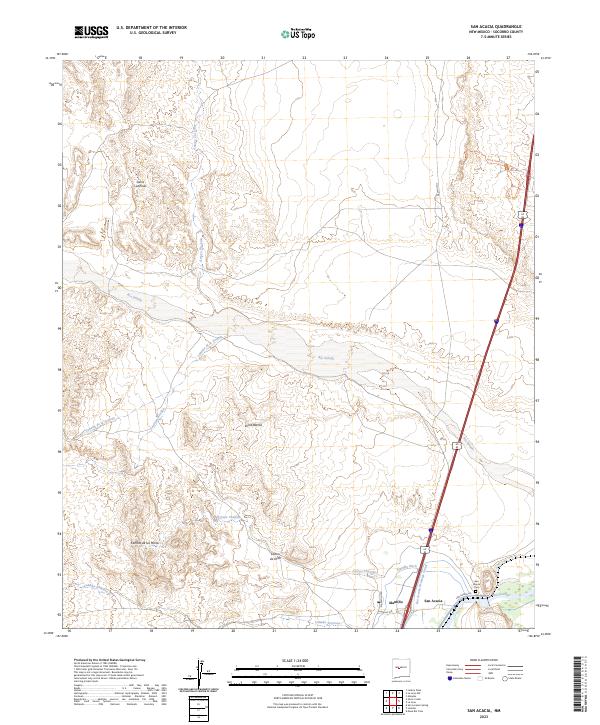 US Topo 7.5-minute map for San Acacia NM