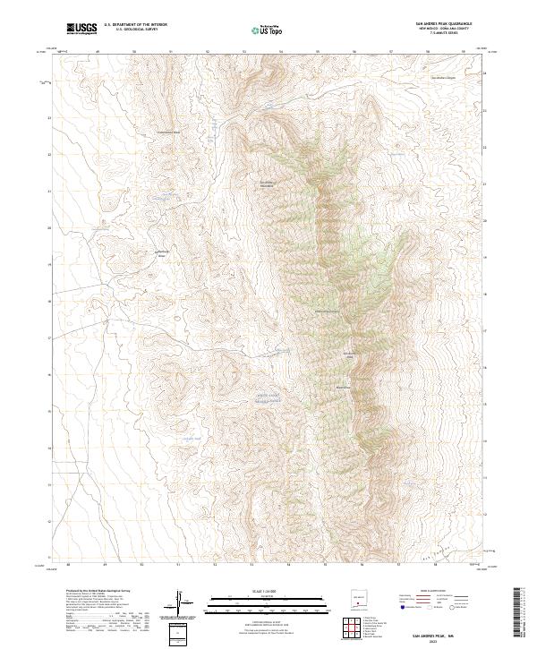 US Topo 7.5-minute map for San Andres Peak NM