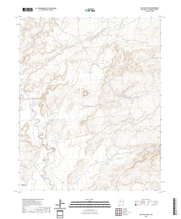 US Topo 7.5-minute map for San Felipe Mesa NM