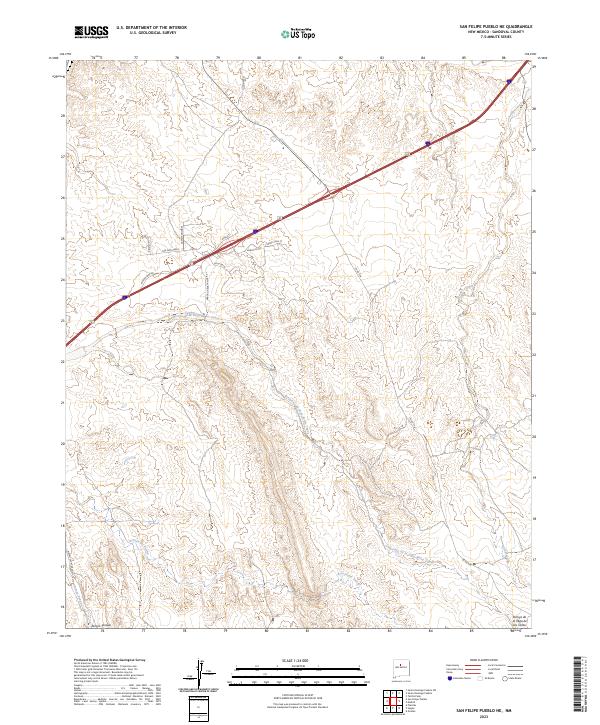 US Topo 7.5-minute map for San Felipe Pueblo NE NM