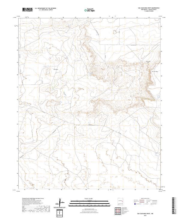 US Topo 7.5-minute map for San Juan Mesa West NM