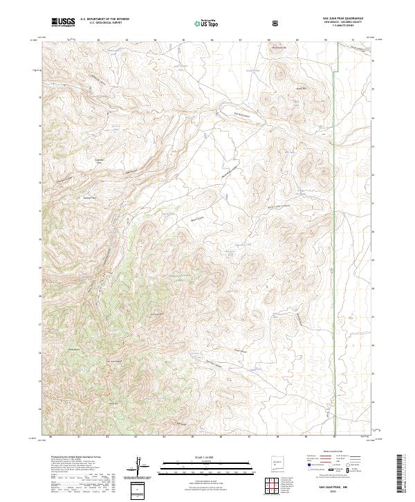 US Topo 7.5-minute map for San Juan Peak NM