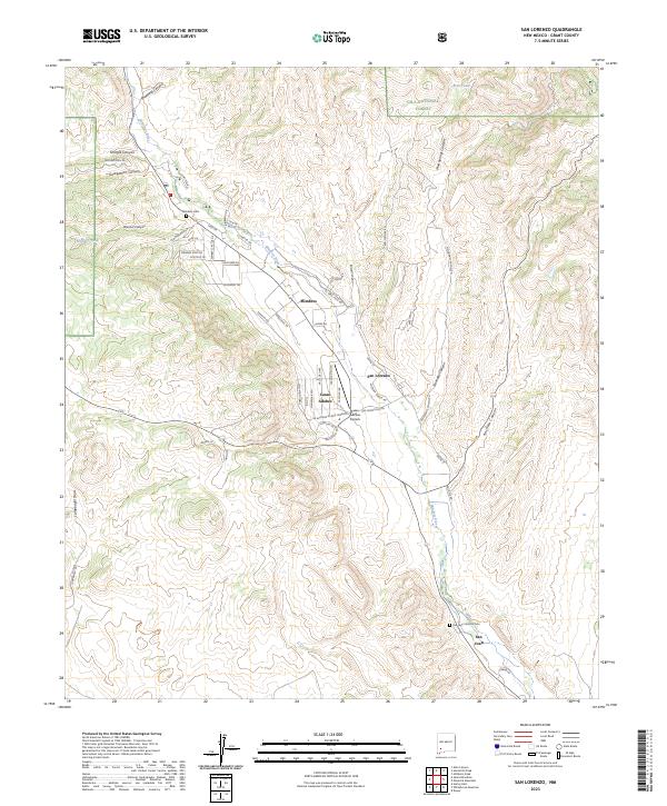US Topo 7.5-minute map for San Lorenzo NM