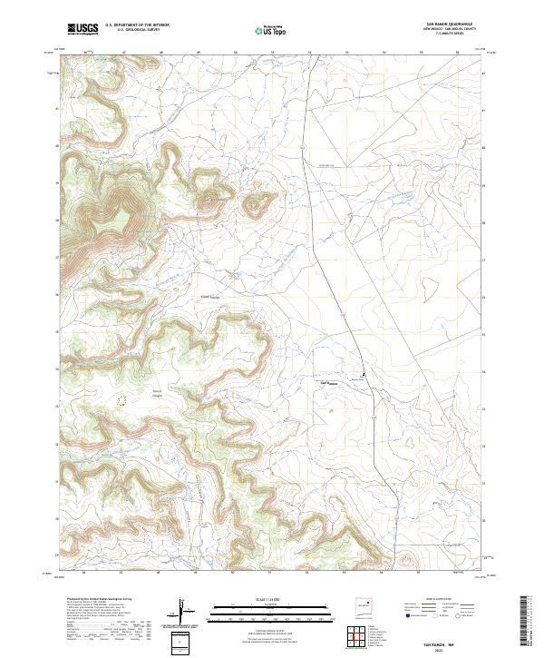 San Ramon Outline Map US Topo 7.5-minute map for San Ramon NM – American Map Store