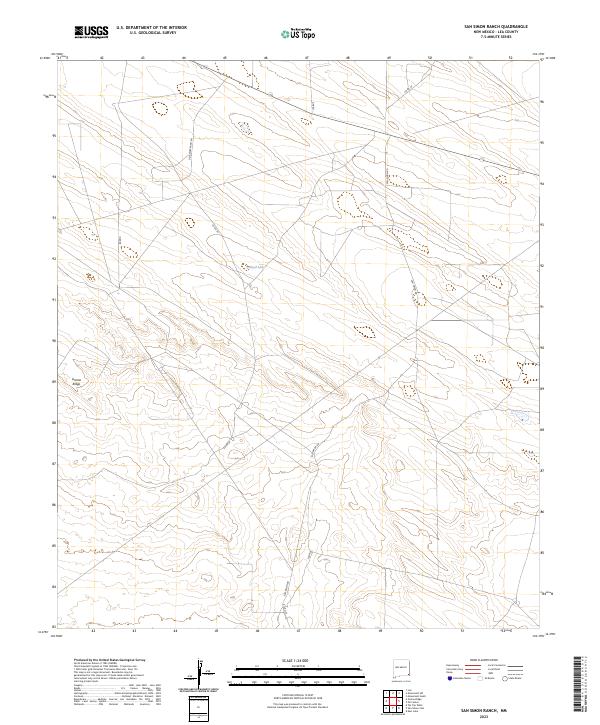 US Topo 7.5-minute map for San Simon Ranch NM