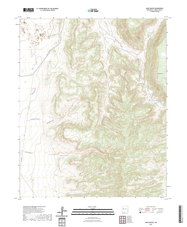 US Topo 7.5-minute map for Sand Canyon NM