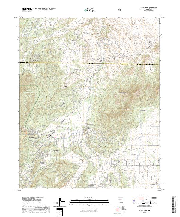 US Topo 7.5-minute map for Sandia Park NM