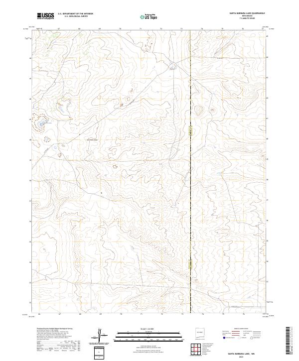 US Topo 7.5-minute map for Santa Barbara Lake NM