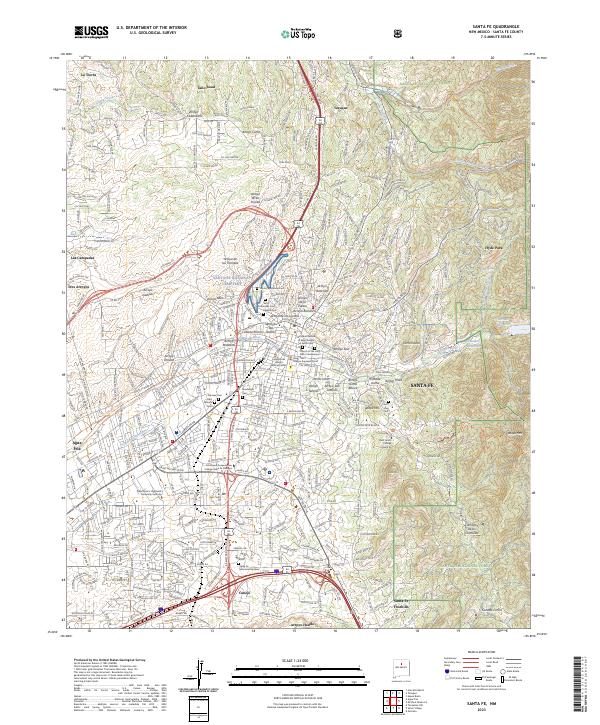 US Topo 7.5-minute map for Santa Fe NM