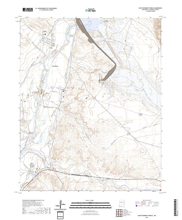 US Topo 7.5-minute map for Santo Domingo Pueblo NM