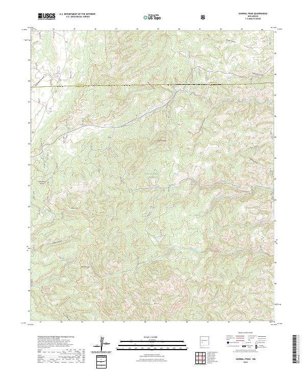 US Topo 7.5-minute map for Sawmill Peak NM