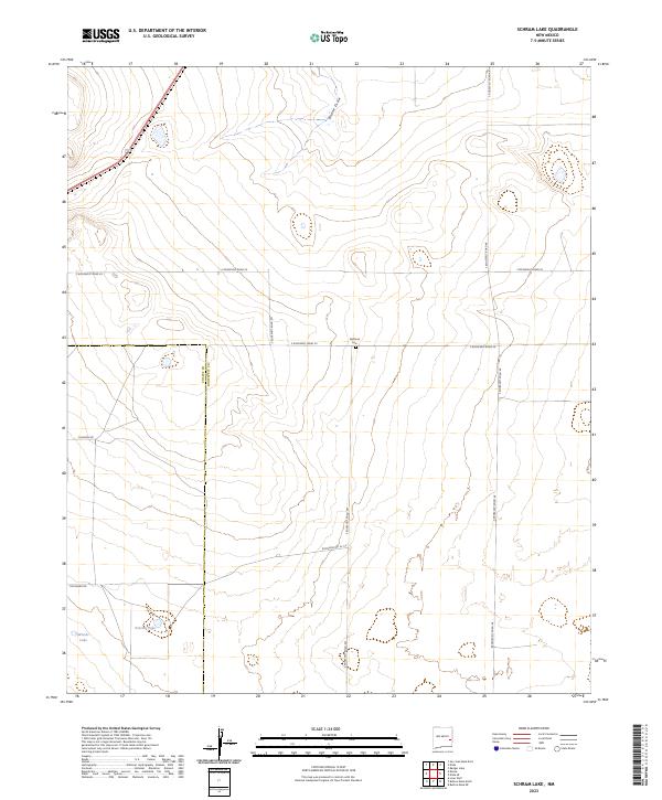 US Topo 7.5-minute map for Schram Lake NM