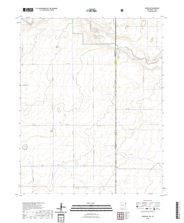 US Topo 7.5-minute map for Sedan NE NMTX
