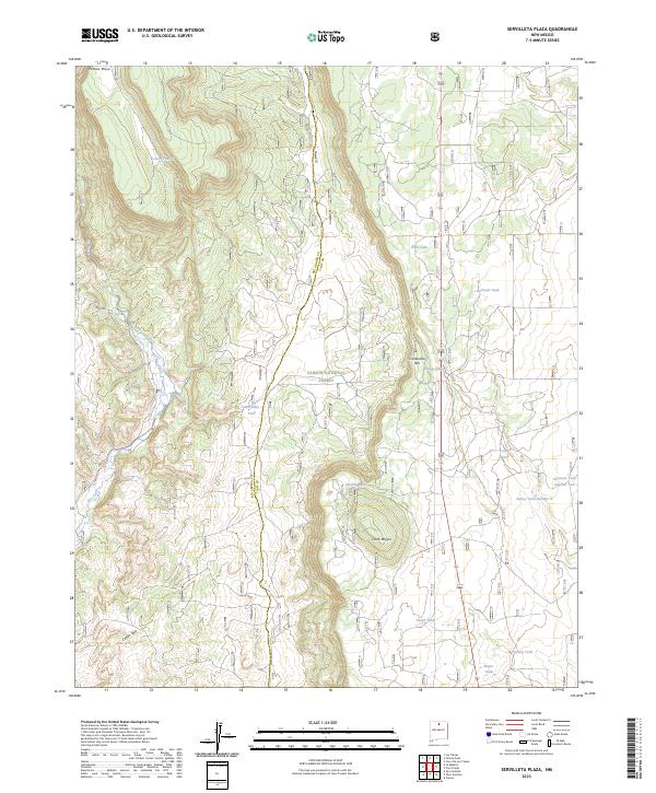 US Topo 7.5-minute map for Servilleta Plaza NM