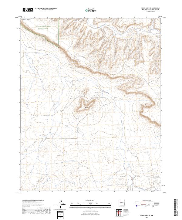 US Topo 7.5-minute map for Seven Lakes NE NM