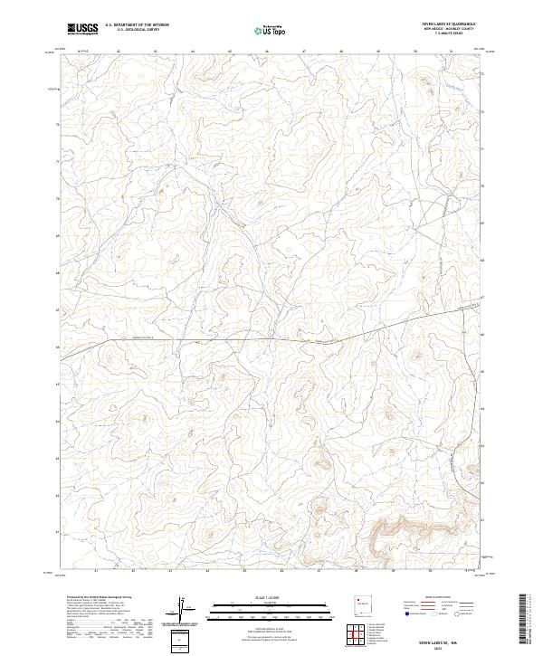 US Topo 7.5-minute map for Seven Lakes SE NM