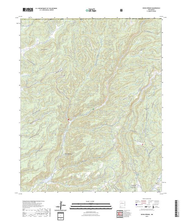 US Topo 7.5-minute map for Seven Springs NM