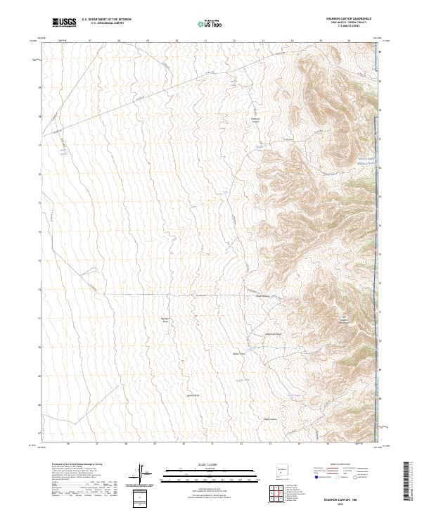 US Topo 7.5-minute map for Shannon Canyon NM