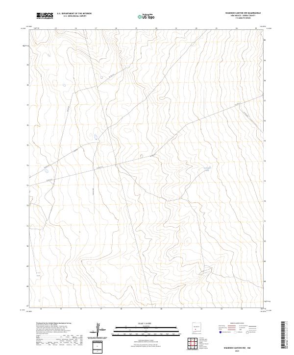 US Topo 7.5-minute map for Shannon Canyon NW NM