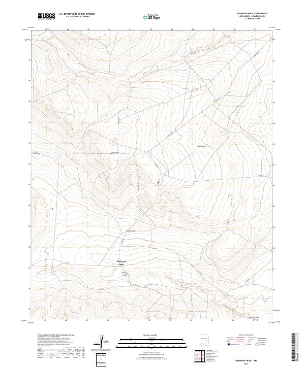 US Topo 7.5-minute map for Shannon Draw NM